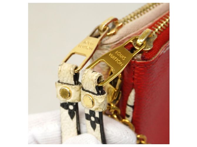 Louis Vuitton Monogram Giant Pochette Double Zip Schultertasche Pink Rot - Ansicht 6