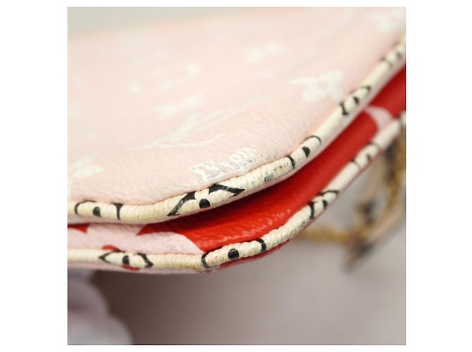 Louis Vuitton Monogram Giant Pochette Double Zip Schultertasche Pink Rot - Ansicht 8