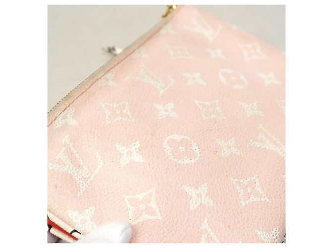 Louis Vuitton Monogram Giant Pochette Double Zip Schultertasche Pink Rot - Ansicht 9