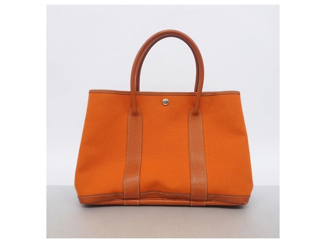 Hermès Borsa Tote Hermes Garden PM Arancione - vista 11
