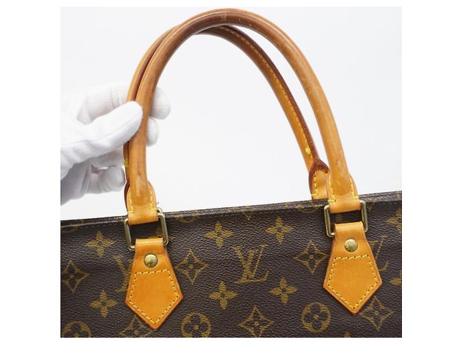 Louis Vuitton Monogram Sac Plat Tote Bag Brown - view 11