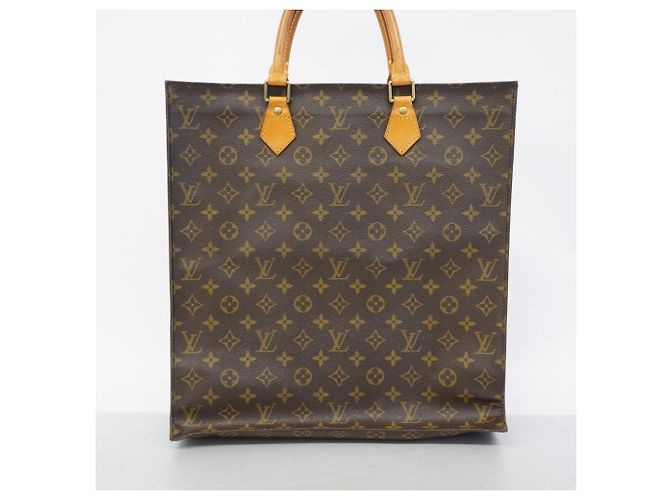 Louis Vuitton Monogram Sac Plat Tote Bag Brown - view 12