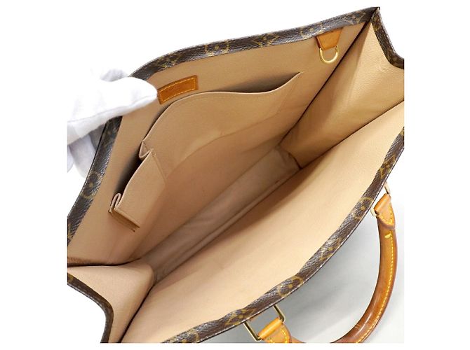 Louis Vuitton Monogram Sac Plat Tote Bag Brown - view 4