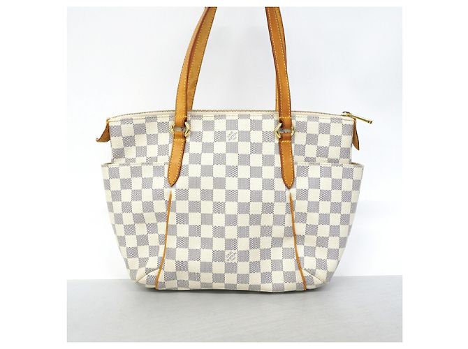 Borsa Tote Louis Vuitton Damier Azur Totally PM Bianco - vista 10