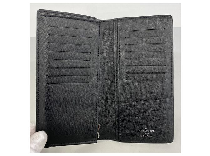 Portafoglio lungo Louis Vuitton Monogram Eclipse Brazza Nero - vista 3