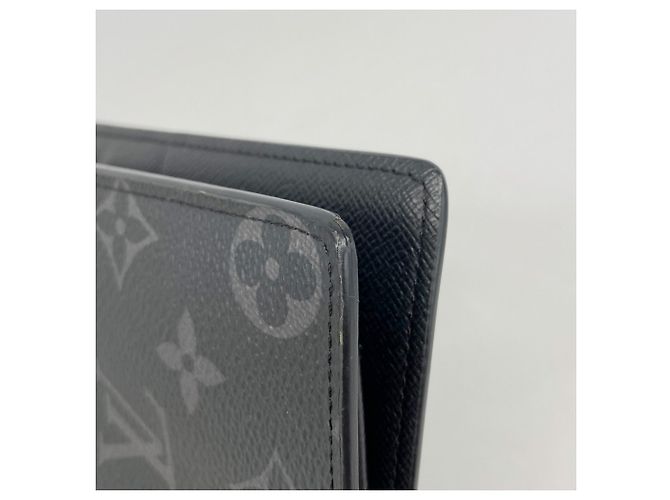 Portafoglio lungo Louis Vuitton Monogram Eclipse Brazza Nero - vista 6