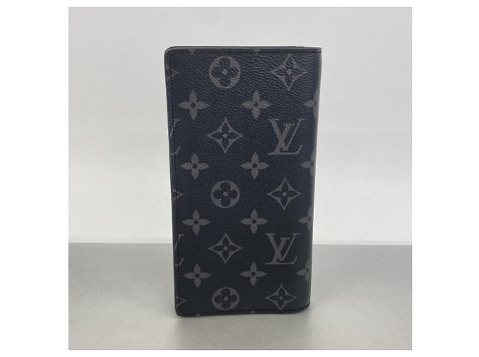 Portafoglio lungo Louis Vuitton Monogram Eclipse Brazza Nero - vista 7