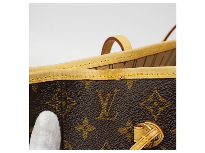 Borsa Tote Louis Vuitton Monogram Neverfull MM Marrone - vista 7