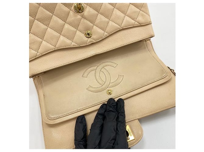 Borsa a tracolla Chanel Matelassé 25 Beige - vista 12