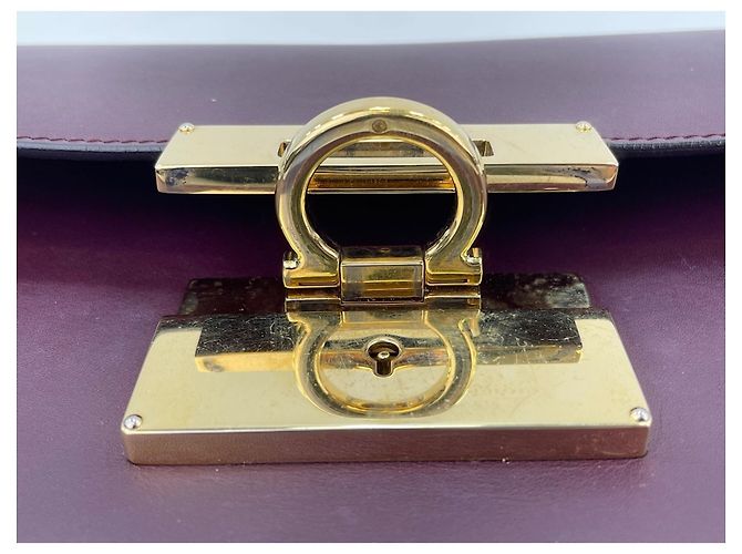 Borsa a tracolla Salvatore Ferragamo Gancini Bordò - vista 12