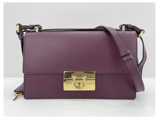 Borsa a tracolla Salvatore Ferragamo Gancini Bordò - vista 17