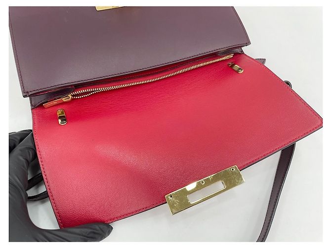 Borsa a tracolla Salvatore Ferragamo Gancini Bordò - vista 9