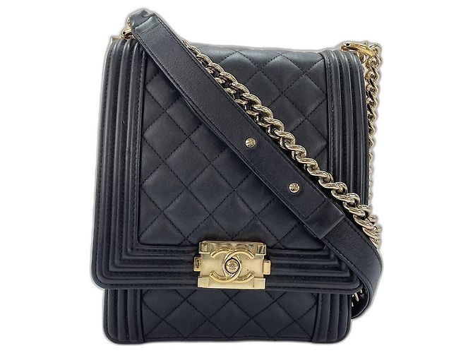 Borsa Chanel Boy in agnello nero - vista 2