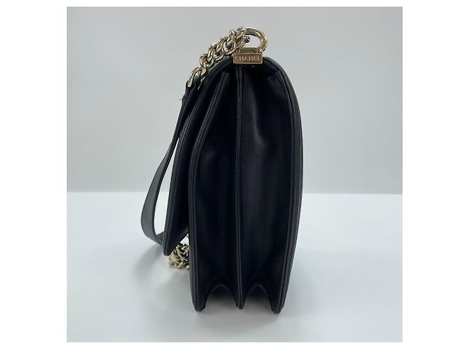 Borsa Chanel Boy in agnello nero - vista 5