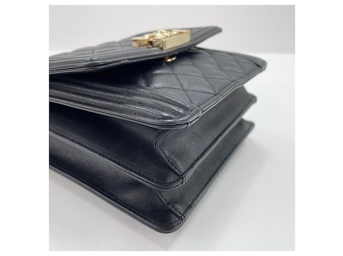 Borsa Chanel Boy in agnello nero - vista 8