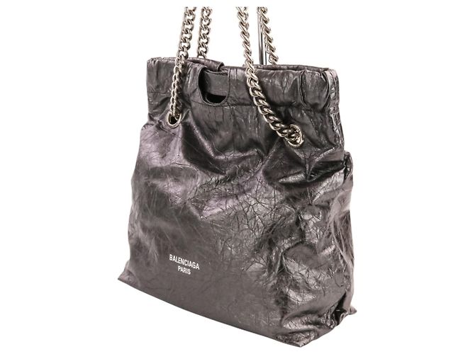 Everyday Borsa a tracolla con catena Balenciaga Crush Small Tote Argento - vista 13