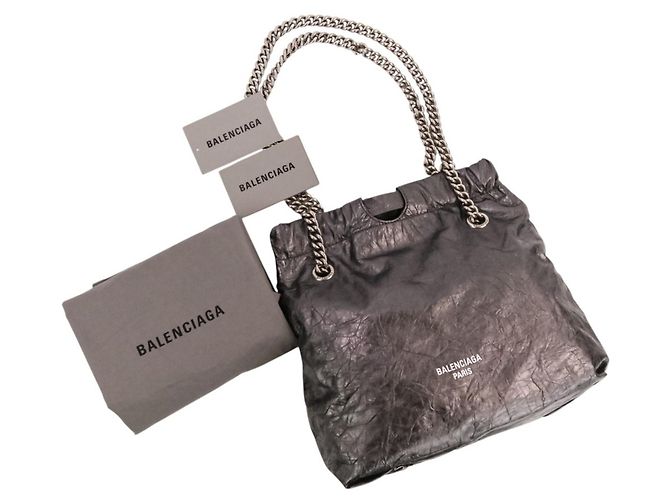 Everyday Borsa a tracolla con catena Balenciaga Crush Small Tote Argento - vista 18