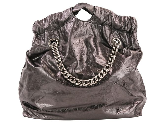 Everyday Borsa a tracolla con catena Balenciaga Crush Small Tote Argento - vista 5