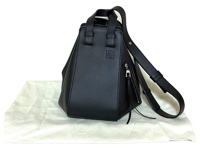 Borsa a tracolla in pelle Loewe Hammock Small Nero - vista 8