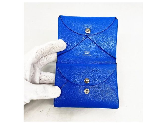 Hermès Tarjetero Hermes Calvi Duo Azul - vista 3