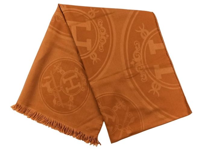 Hermès Stola grande in cashmere e seta New Libris Hermes Cammello - vista 2