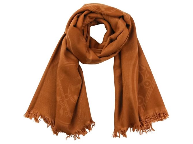 Hermès Stola grande in cashmere e seta New Libris Hermes Cammello - vista 3