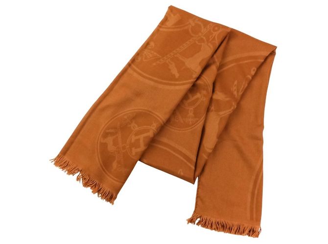 Hermès Stola grande in cashmere e seta New Libris Hermes Cammello - vista 4