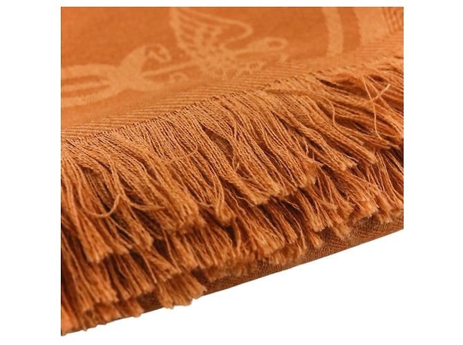 Hermès Stola grande in cashmere e seta New Libris Hermes Cammello - vista 5
