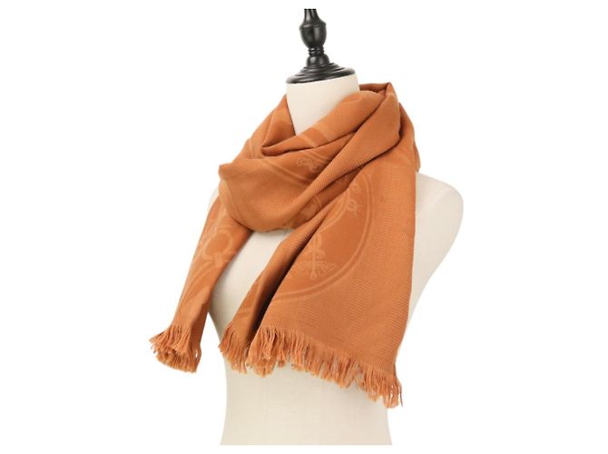 Hermès Stola grande in cashmere e seta New Libris Hermes Cammello - vista 8