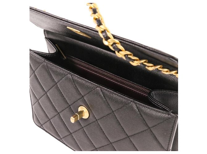 Timeless Borsa a tracolla Chanel Coco Mark Matelassé Caviar Skin Small Flap Chain Nero - vista 11