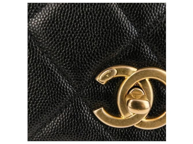 Timeless Borsa a tracolla Chanel Coco Mark Matelassé Caviar Skin Small Flap Chain Nero - vista 8