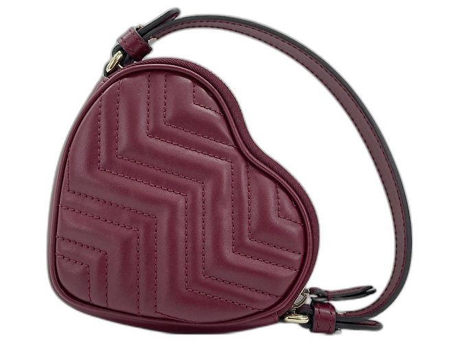 Borsa Gucci GG Marmont Heart Bordò - vista 2