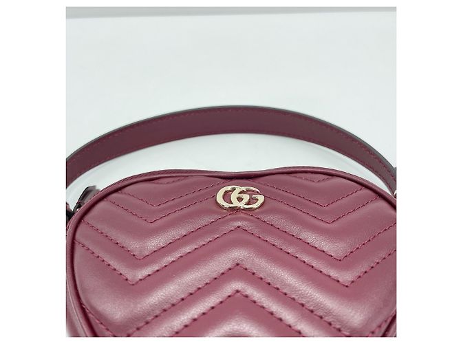Borsa Gucci GG Marmont Heart Bordò - vista 9