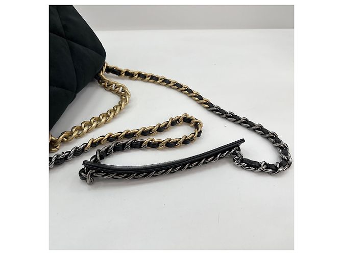 Borsa a Spalla Chanel Matelassé Velvet Nero - vista 10