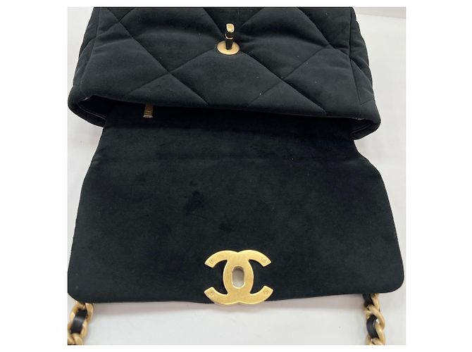 Borsa a Spalla Chanel Matelassé Velvet Nero - vista 12