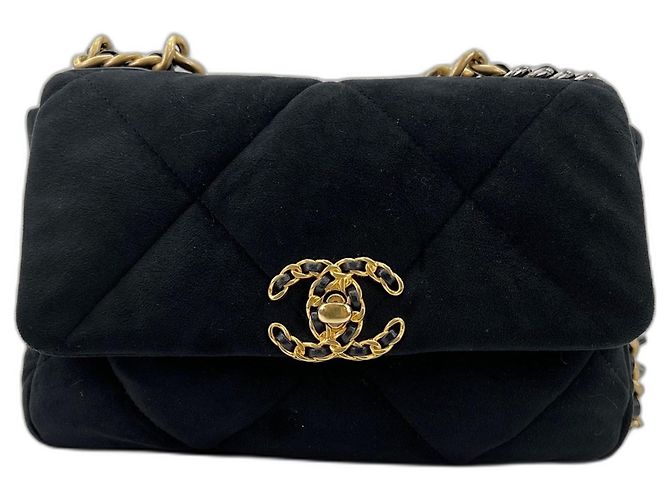 Borsa a Spalla Chanel Matelassé Velvet Nero - vista 2