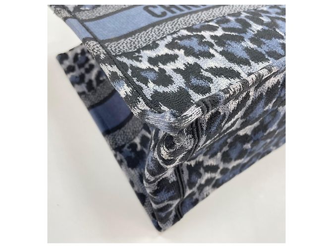 Borsa tote Christian Dior stampa leopardata blu - vista 10