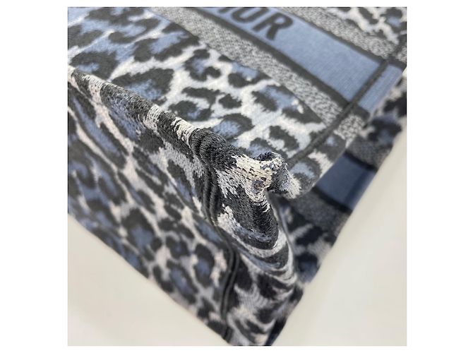 Borsa tote Christian Dior stampa leopardata blu - vista 11