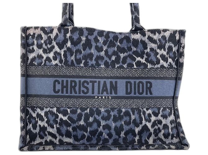Borsa tote Christian Dior stampa leopardata blu - vista 2