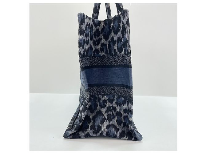 Borsa tote Christian Dior stampa leopardata blu - vista 6