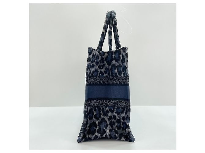 Borsa tote Christian Dior stampa leopardata blu - vista 7