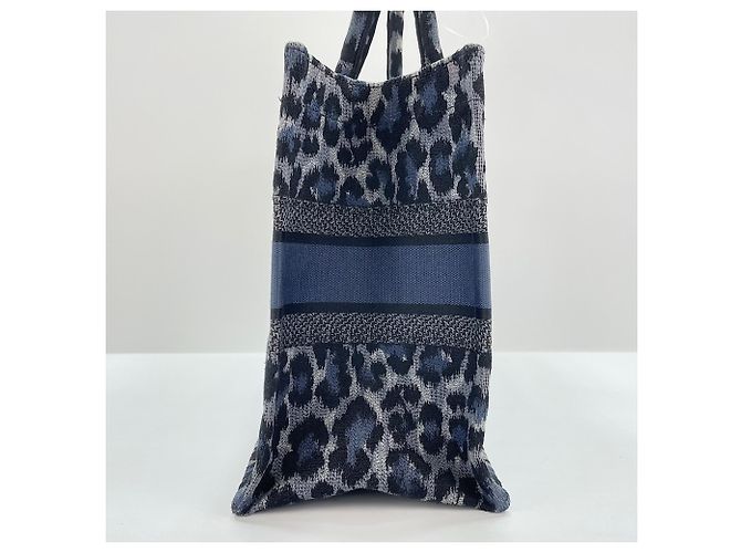 Borsa tote Christian Dior stampa leopardata blu - vista 8