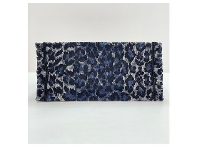 Borsa tote Christian Dior stampa leopardata blu - vista 9