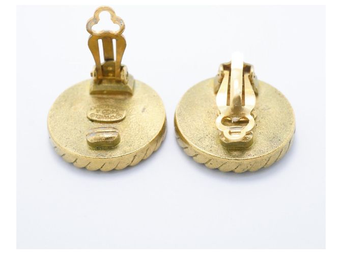 Chanel Coco Mark Circle Clip-Ohrringe Schwarz Golden - Ansicht 3