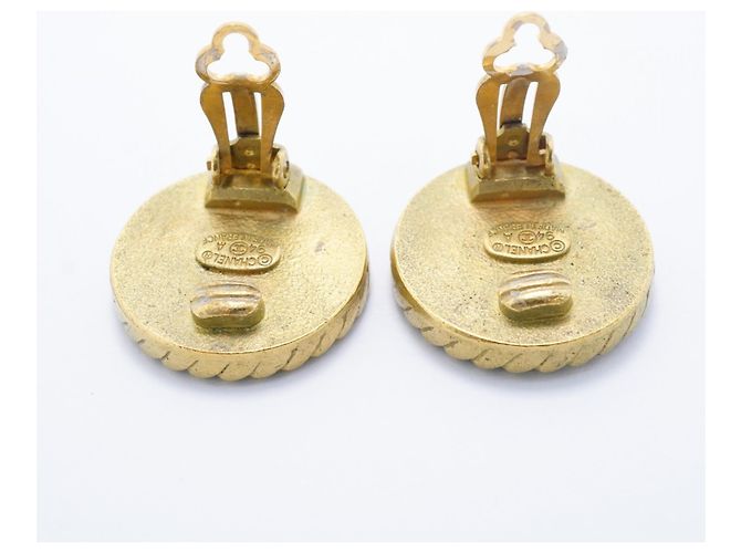 Chanel Coco Mark Circle Clip-Ohrringe Schwarz Golden - Ansicht 9
