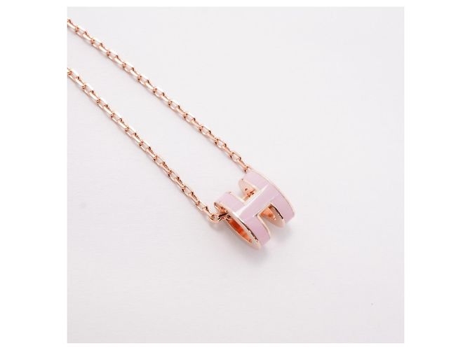 Hermès Collar Hermes Mini Pop H Rosa Dorado - vista 2