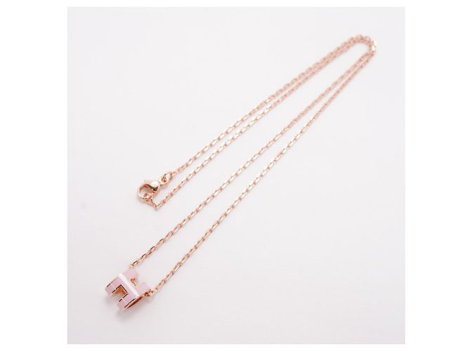 Hermès Collar Hermes Mini Pop H Rosa Dorado - vista 3