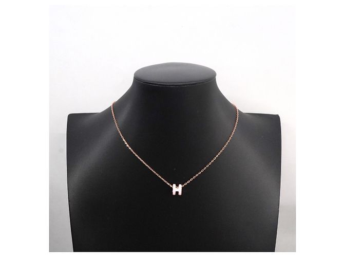 Hermès Collar Hermes Mini Pop H Rosa Dorado - vista 6