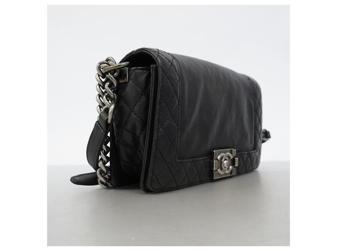 Sac à bandoulière Chanel Boy Chain Noir - vue 2