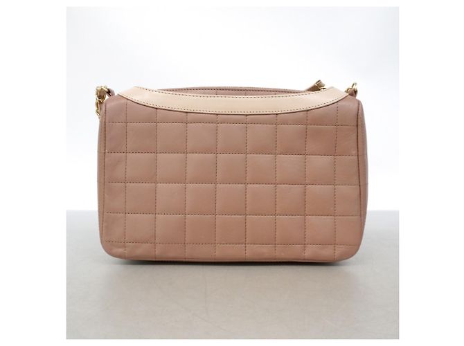 Borsa a tracolla Chanel in agnello rosa beige - vista 11